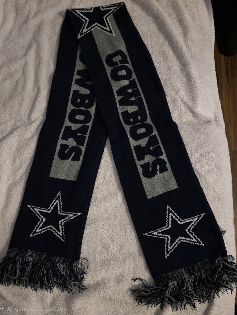 Dallas Cowboys Navy & Gray Knit Scarf with Star Logo